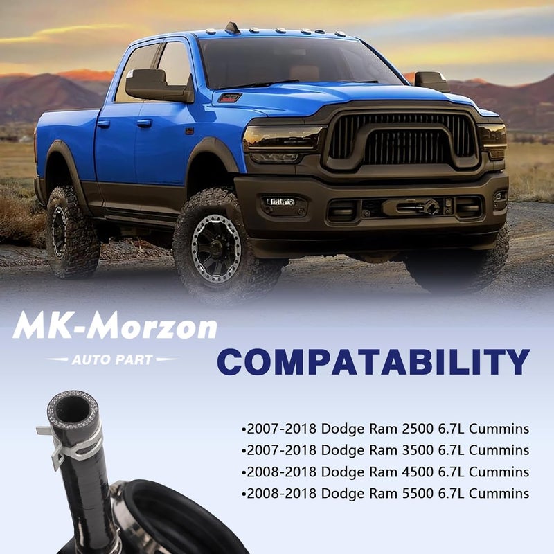 MK-Morzon 6.7 Cummins Air Intake Hose 696-207 Compatible with 2007-2018 Dodge Ram 2500 3500 4500 5500 6.7L Diesel Engine Air Intake Hose Replaces# 53032944AL 53032944AC - Image 3
